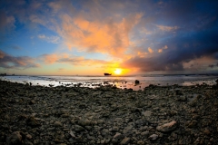 Sunset at Malmok Aruba at low tide